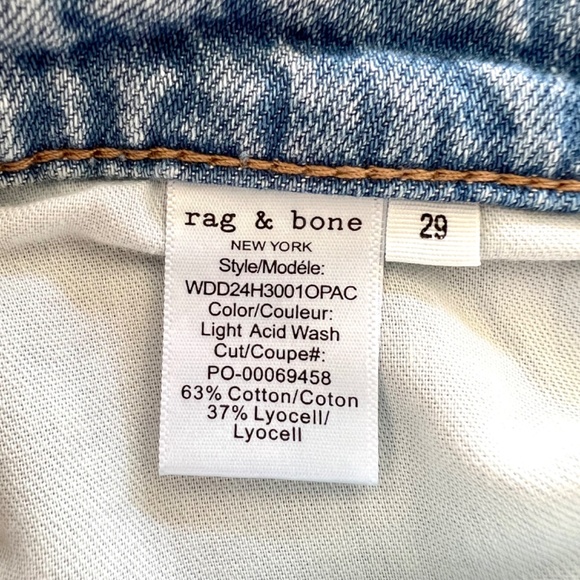 RAG & BONE Lori Mid-Rise Wide Leg Jean in Light acid Wash - NWT! - 29 - Picture 8 of 12